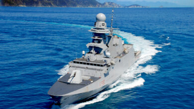 Lead Italian FREMM frigate Carlo Bergamini (F 590)