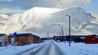 Longyearbyen, Svalbard in the Norwegian Arctic archipelago