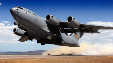 Boeing C-17 Globemaster III lifts off