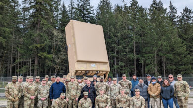 Soldiers from the U.S. Army’s Air Defense Artillery community stand in front of the IFPC-HPM system alongside Epirus support staff following New Equipment Training in March. The Soldiers here will eventually take possession of the four delivered IFPC-HPM systems to operate this capability.