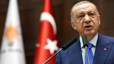 Turkey’s President Recep Tayyip Erdogan delivers a speech during his party's group meeting at the Turkish Grand National Assembly (TGNA) in Ankara