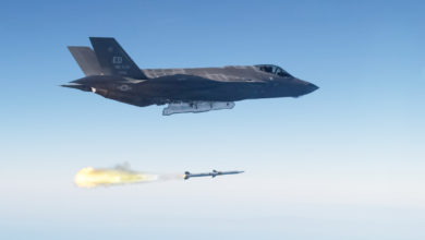 F-35 fires AIM-120 AMRAAM