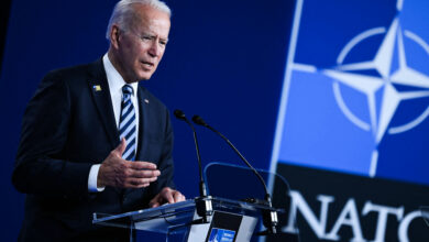 US President Joe Biden speaks during a press conference after the NATO summit at the alliance's headquarters in Brussels, June 2021.