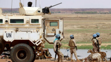 Senegalese soldiers from the UN peacekeeping mission in Mali, MINUSMA, on July 24, 2019.