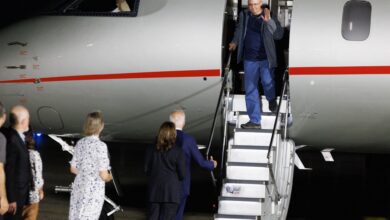 Former Marine Paul Whelan departs a plane at Joint Base Andrews in Maryland on August 1, 2024, after he was freed by Russia in a prisoner exchange deal