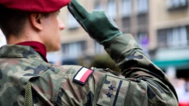 Polish soldier during the celebration of the 80th anniversary of the Warsaw Uprising