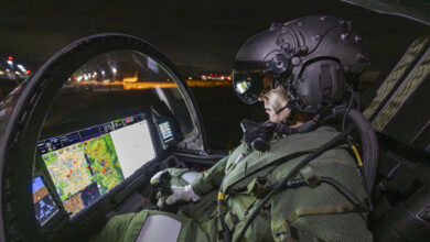 Pilot wearing Striker II helmet. Photo: UK Royal Air Force