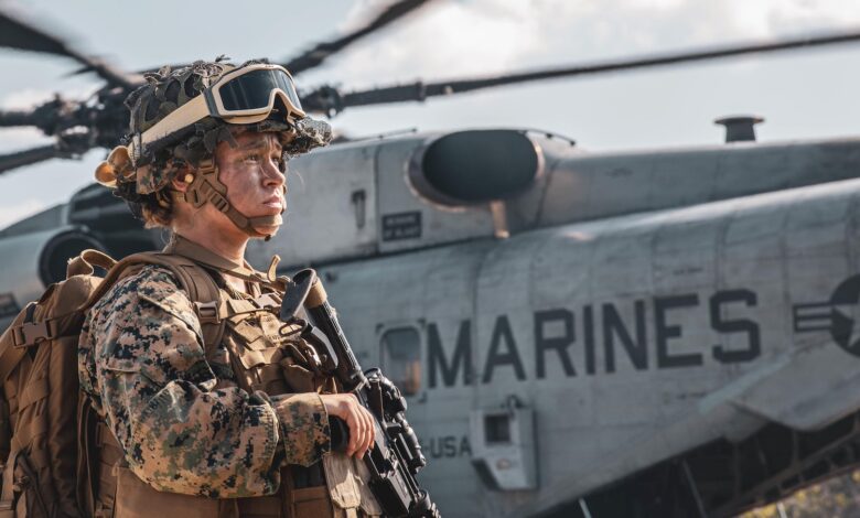 US Marine participates in a field exercise at Jungle Warfare Training Center in Camp Gonsalves, Okinawa, Japan